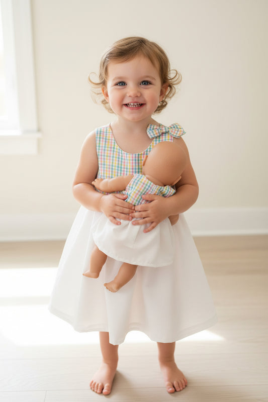 Toddler dress size 3 matching baby doll dress